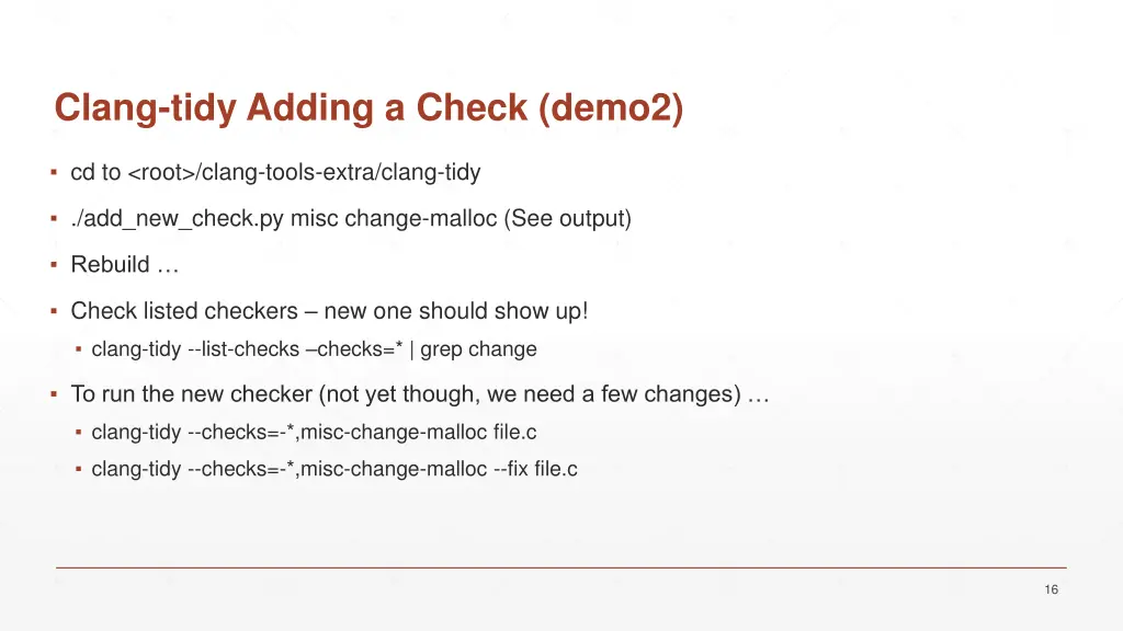 clang tidy adding a check demo2