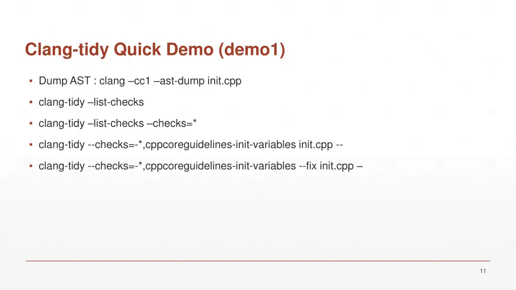 clang tidy quick demo demo1