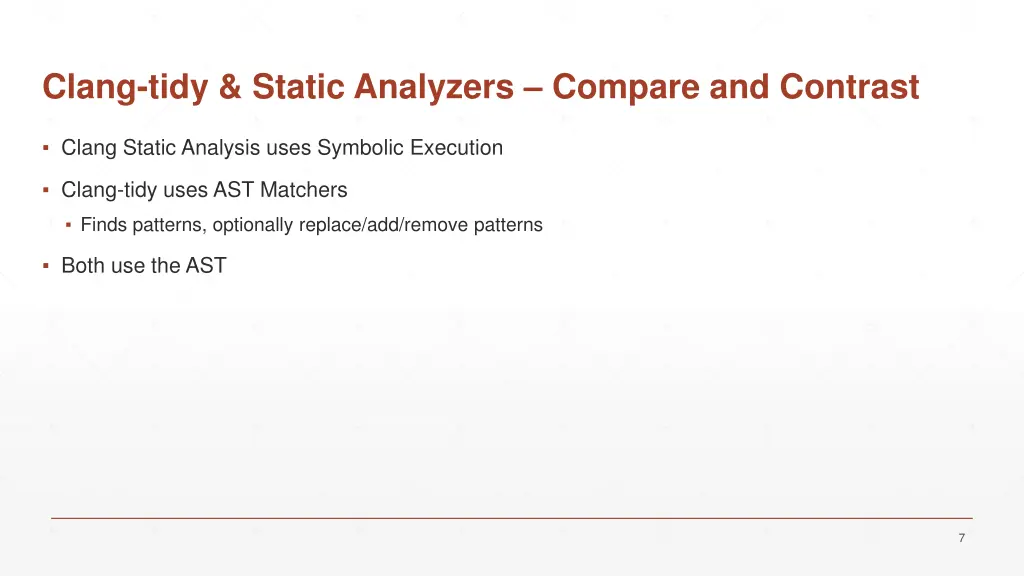 clang tidy static analyzers compare and contrast
