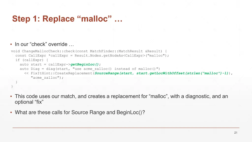step 1 replace malloc 1