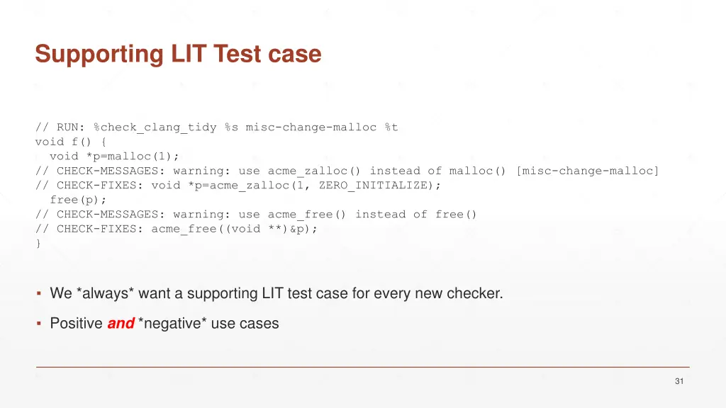 supporting lit test case
