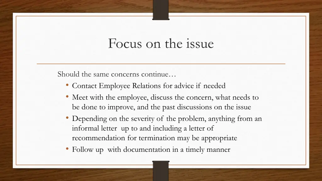 focus on the issue 1