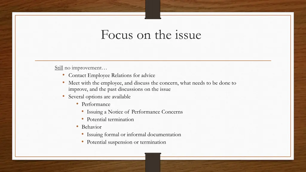 focus on the issue 2