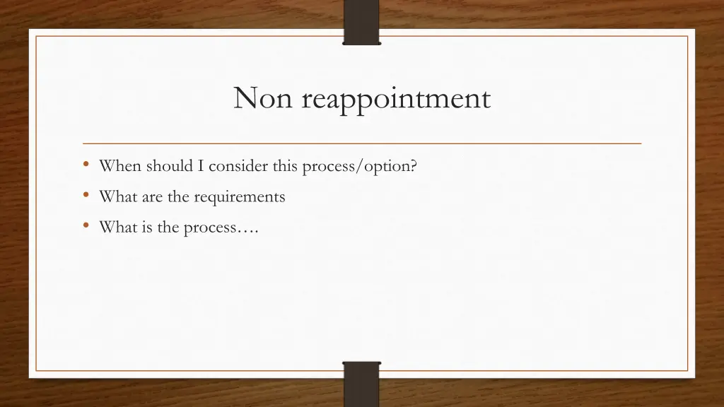 non reappointment 1