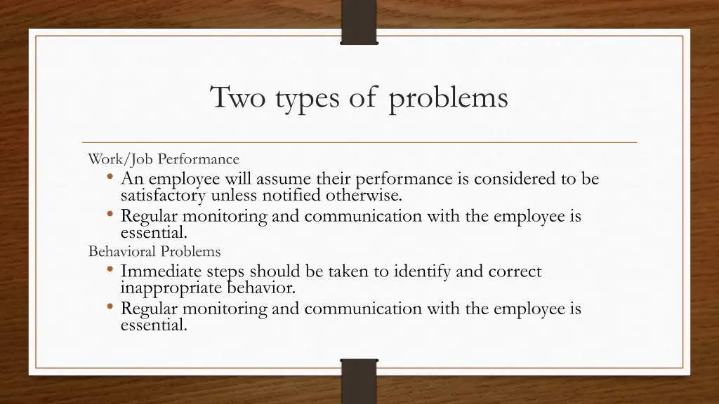 two types of problems