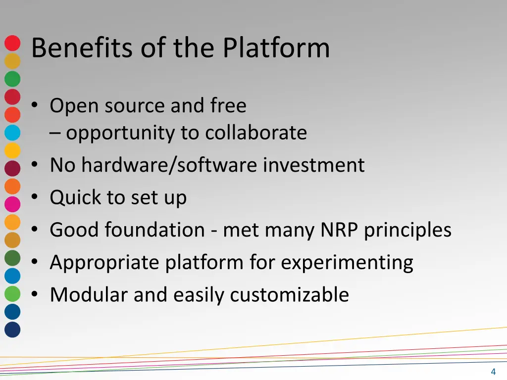 benefits of the platform