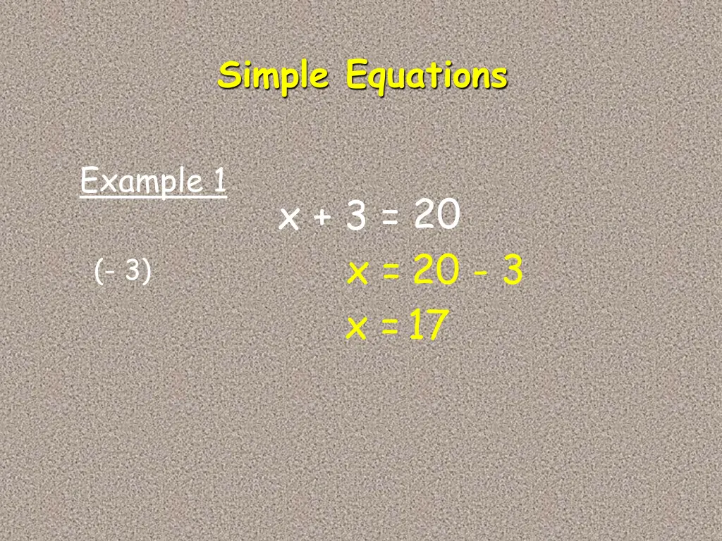 simple equations