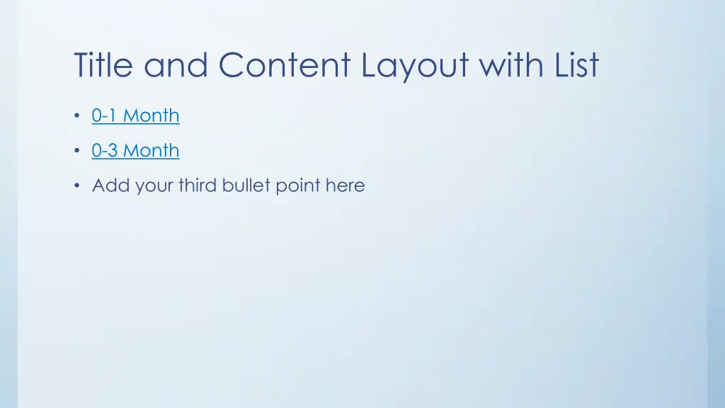title and content layout with list