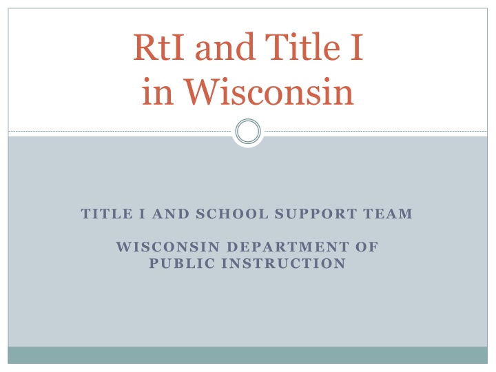 rti and title i in wisconsin