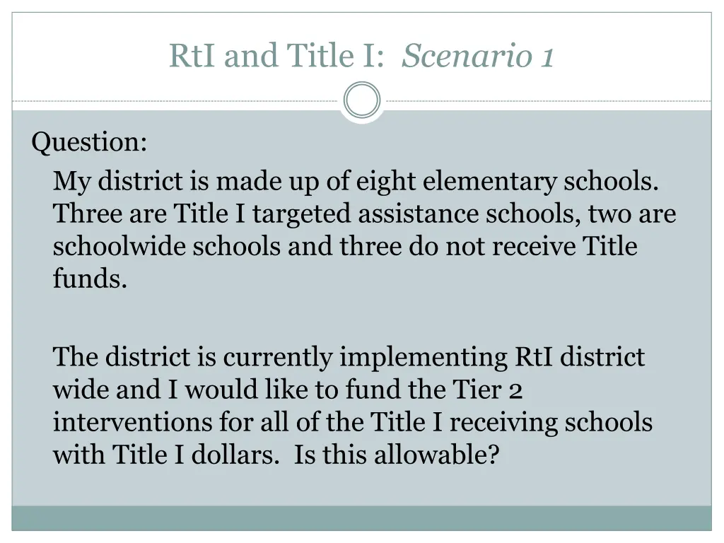 rti and title i scenario 1