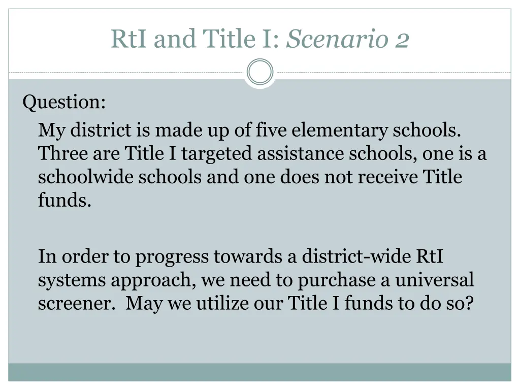 rti and title i scenario 2