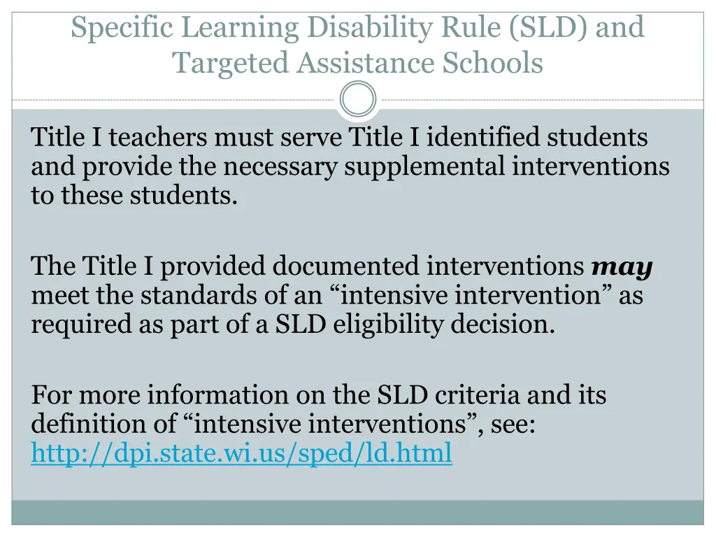 specific learning disability rule