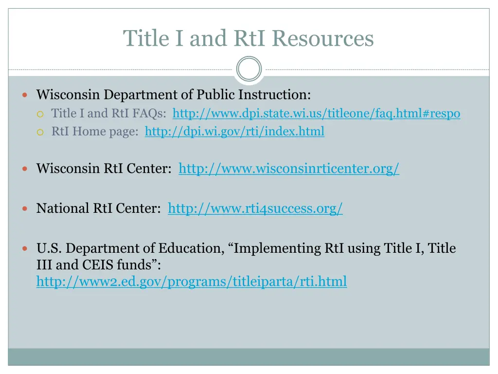 title i and rti resources