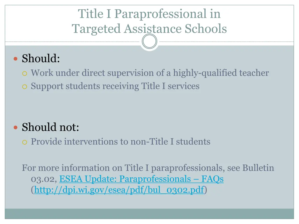 title i paraprofessional in targeted assistance