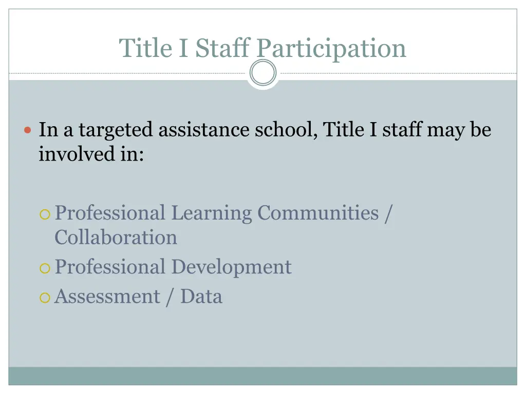 title i staff participation