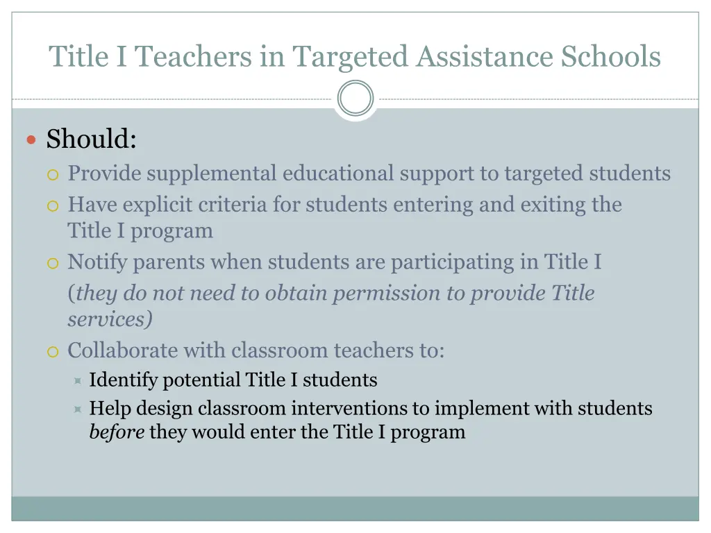 title i teachers in targeted assistance schools