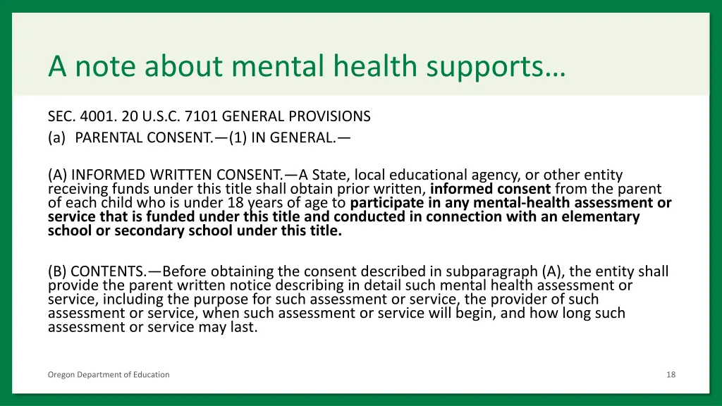a note about mental health supports
