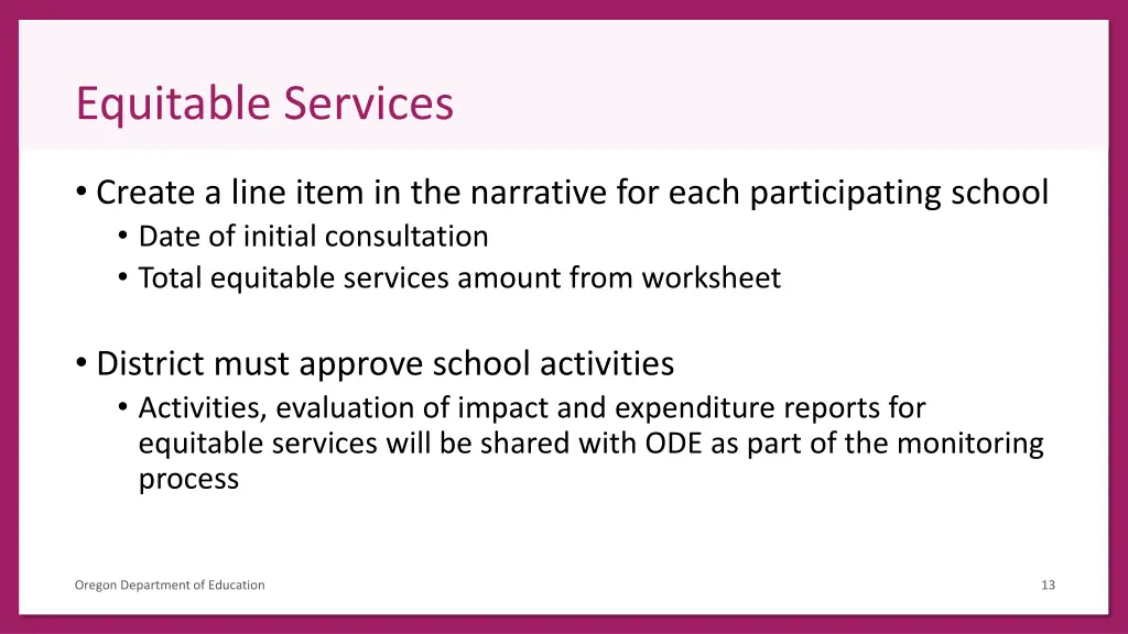 equitable services