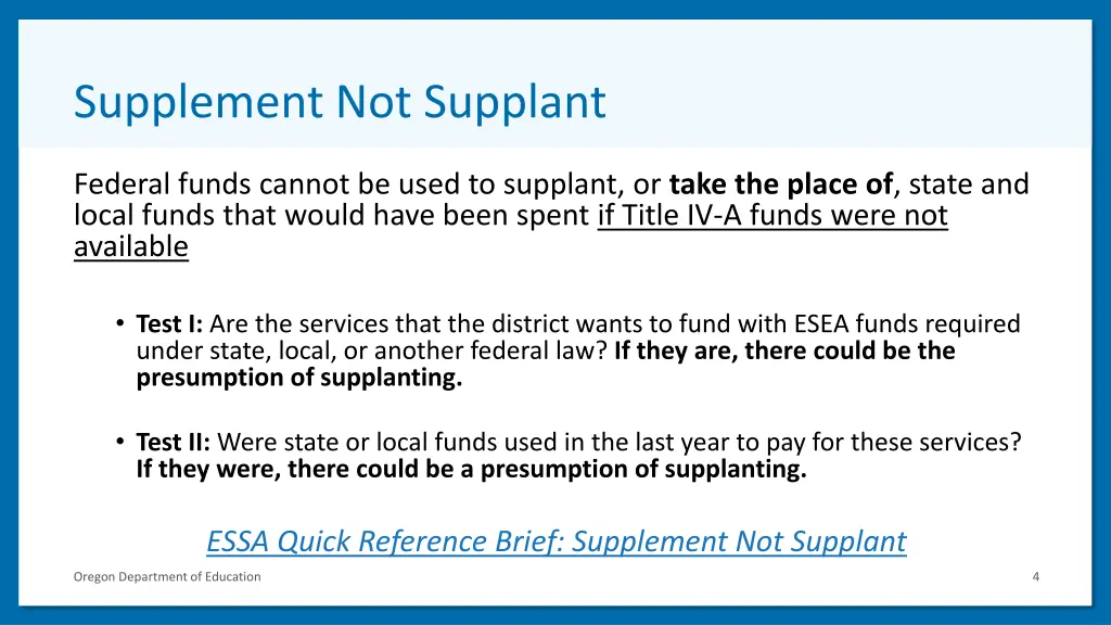 supplement not supplant