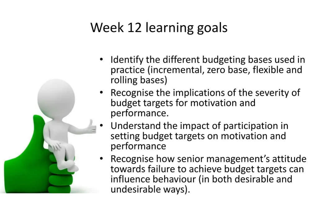 week 12 learning goals