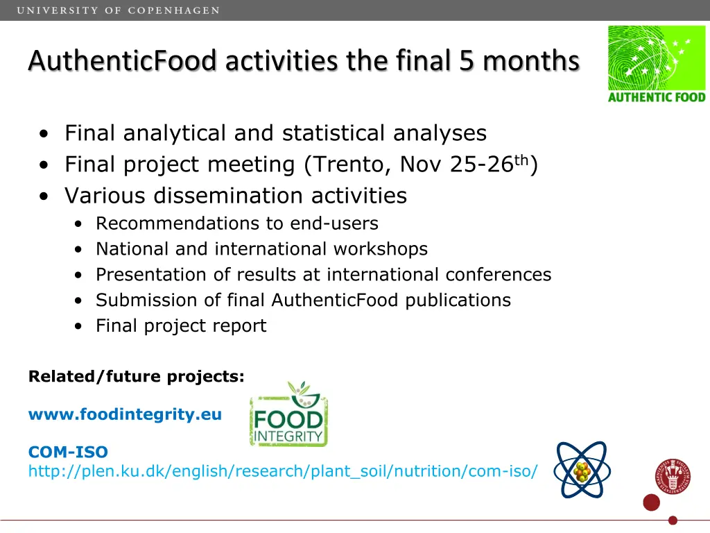 authenticfood activities the final 5 months