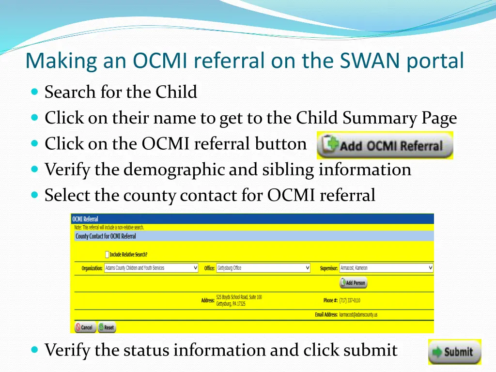 making an ocmi referral on the swan portal