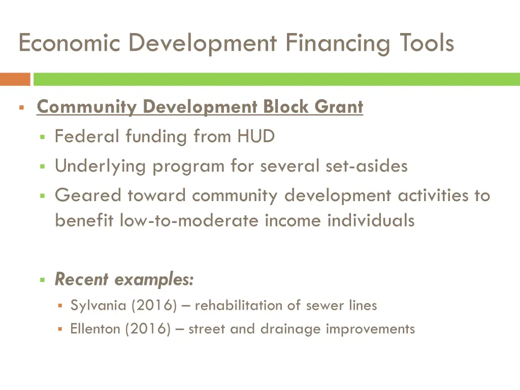 economic development financing tools 1