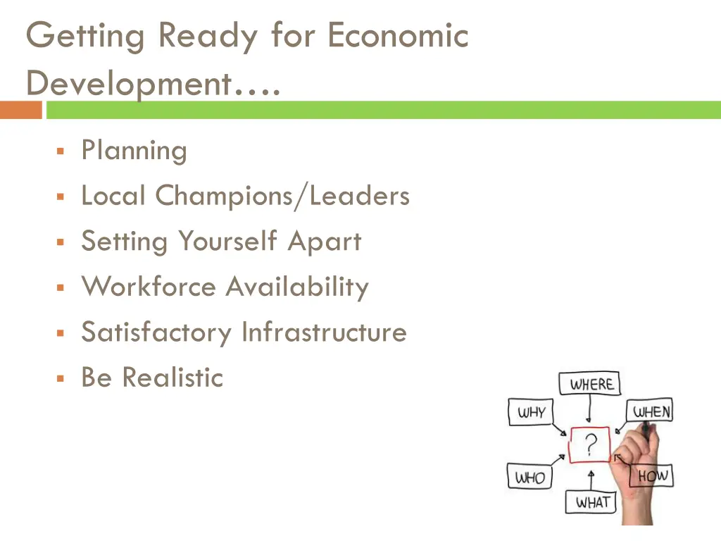getting ready for economic development