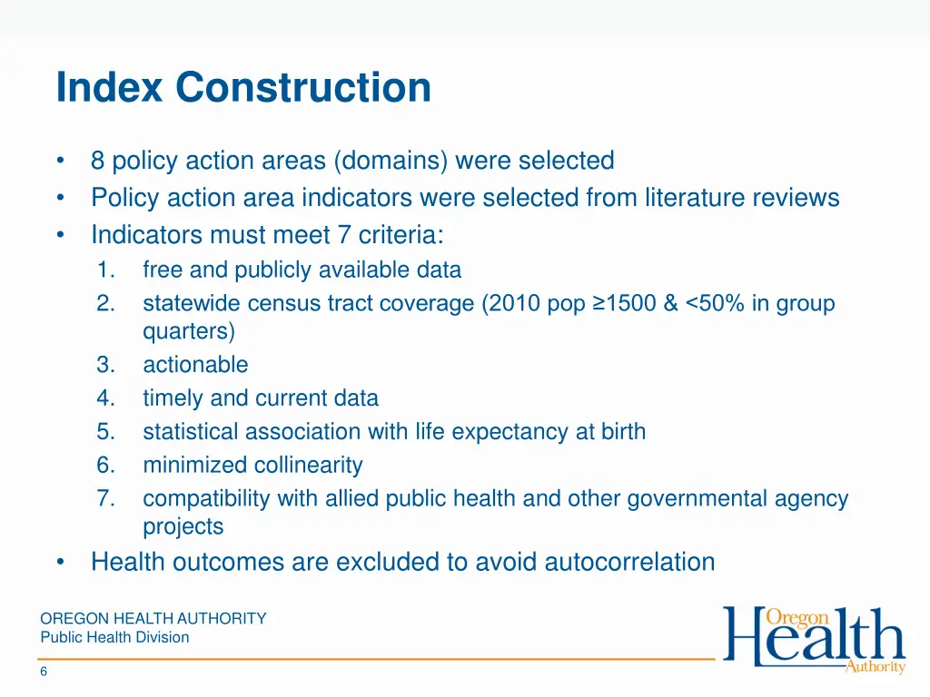 index construction