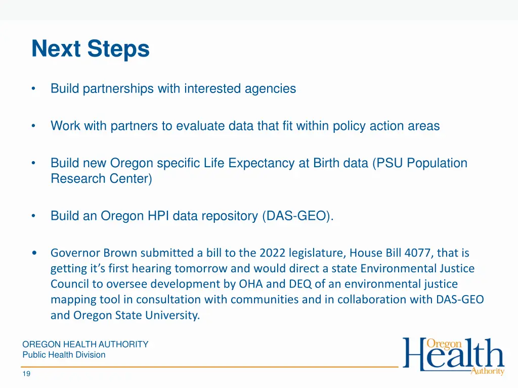 next steps