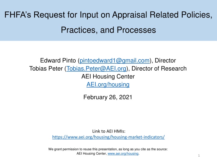 fhfa s request for input on appraisal related