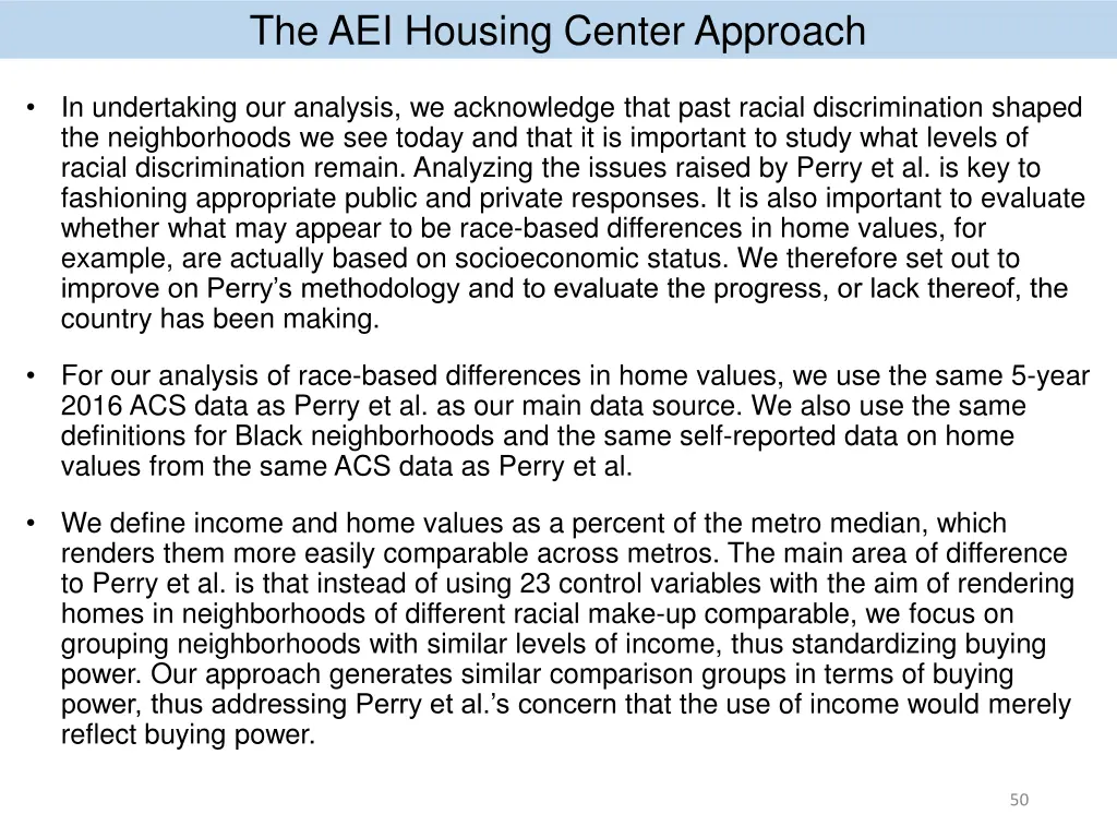 the aei housing center approach