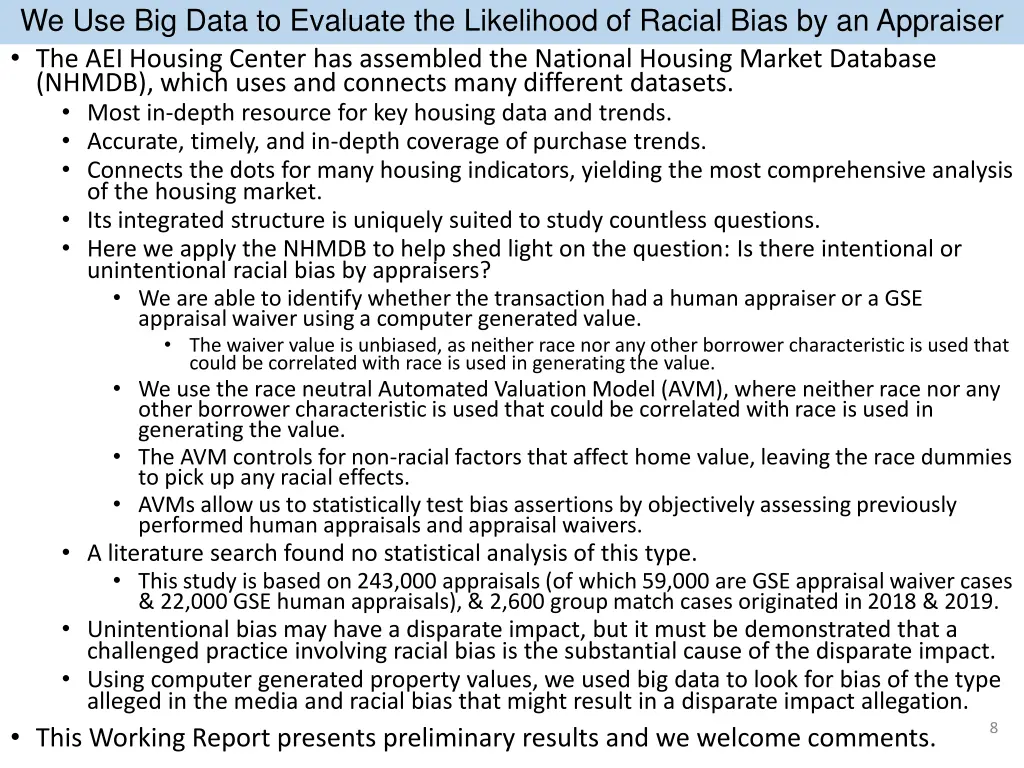 we use big data to evaluate the likelihood