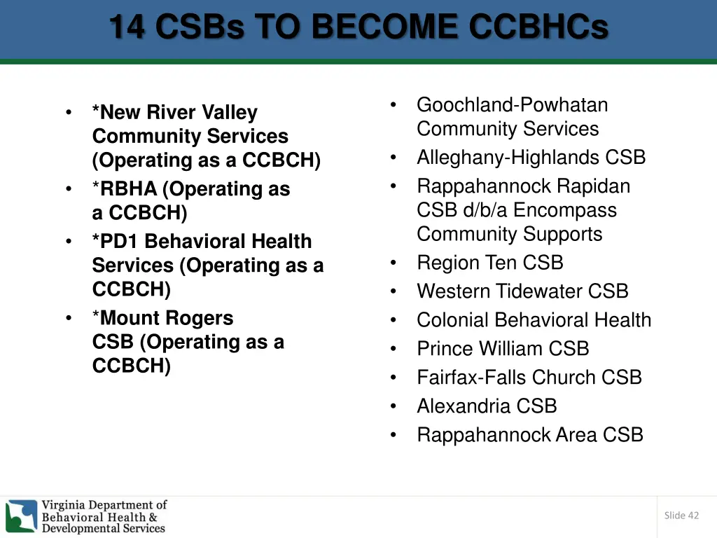 14 csbs to become ccbhcs