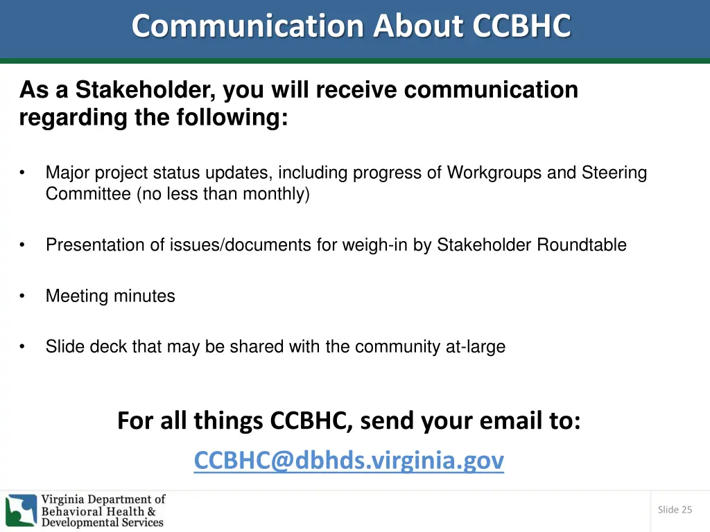 communication about ccbhc