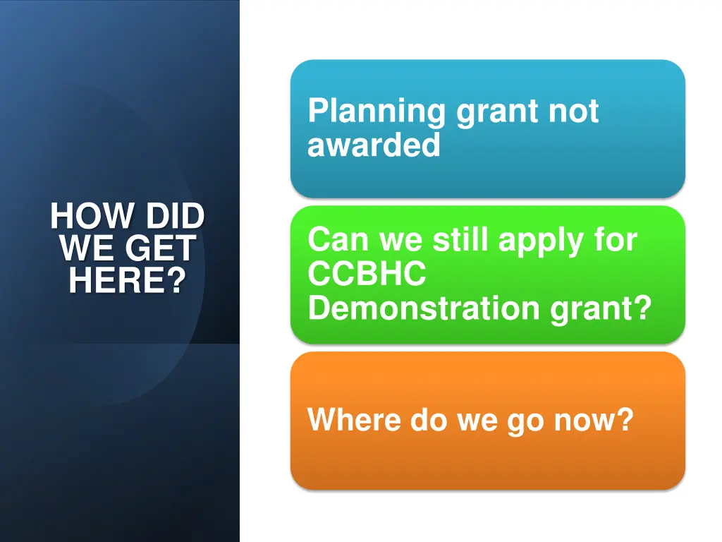 planning grant not awarded