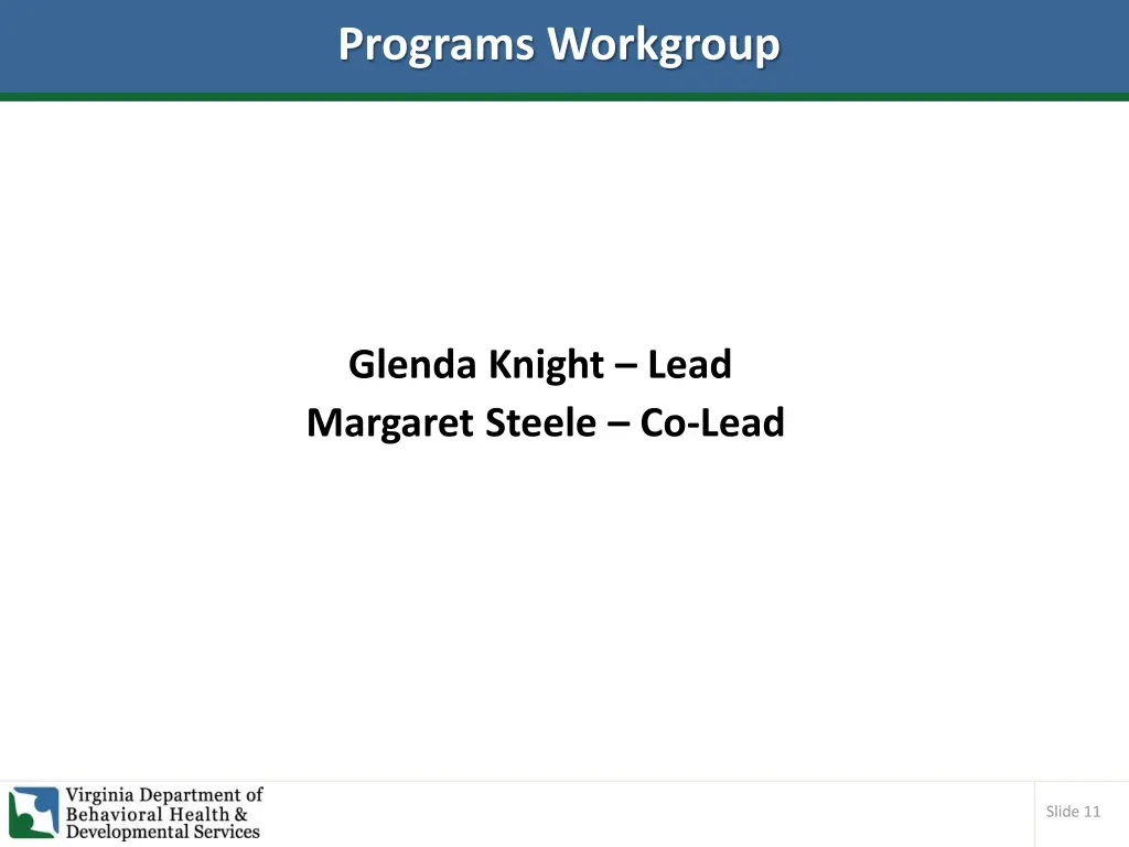programs workgroup
