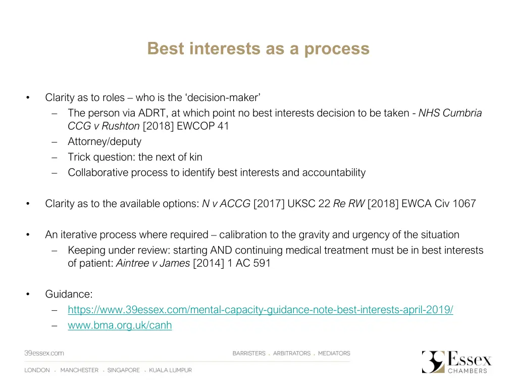 best interests as a process