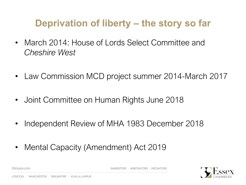 deprivation of liberty the story so far