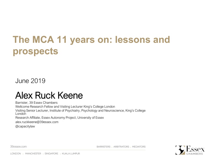 the mca 11 years on lessons and prospects