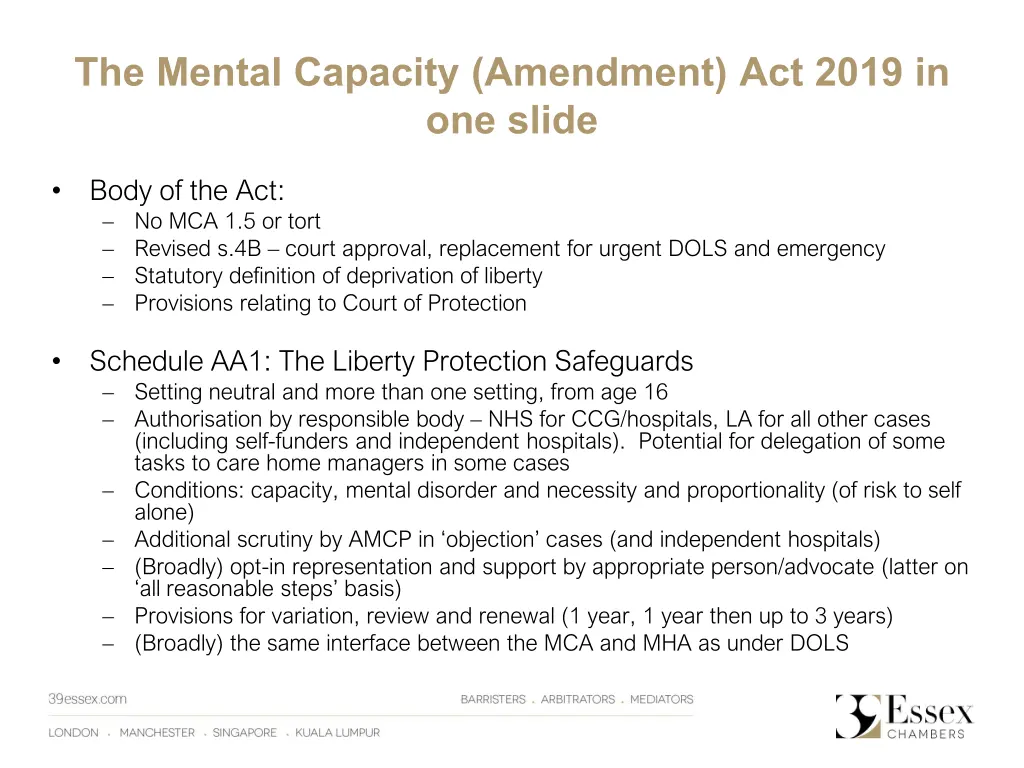 the mental capacity amendment act 2019