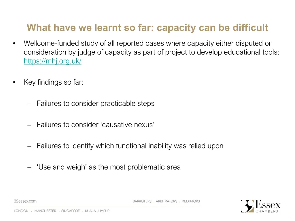 what have we learnt so far capacity