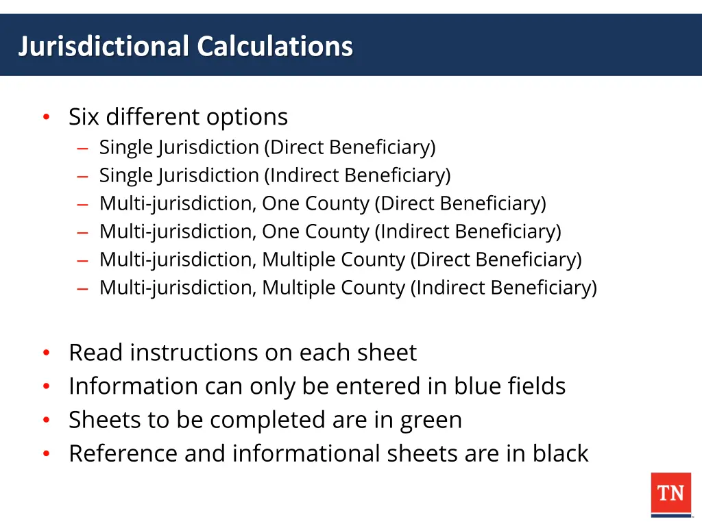 jurisdictional calculations