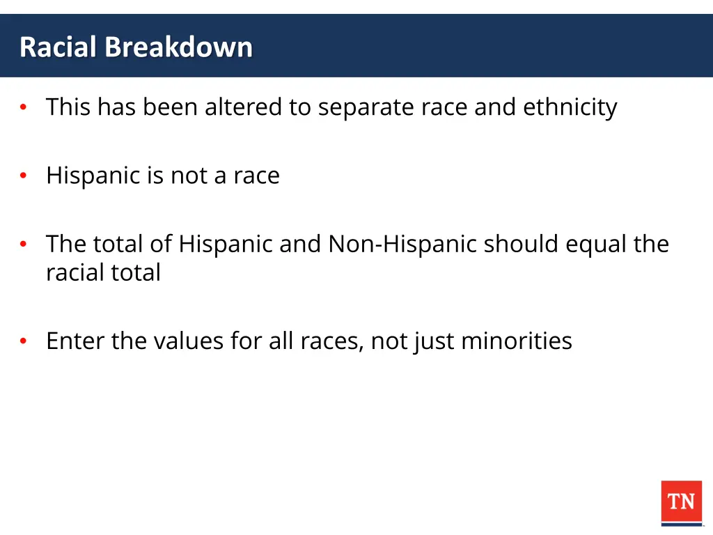 racial breakdown