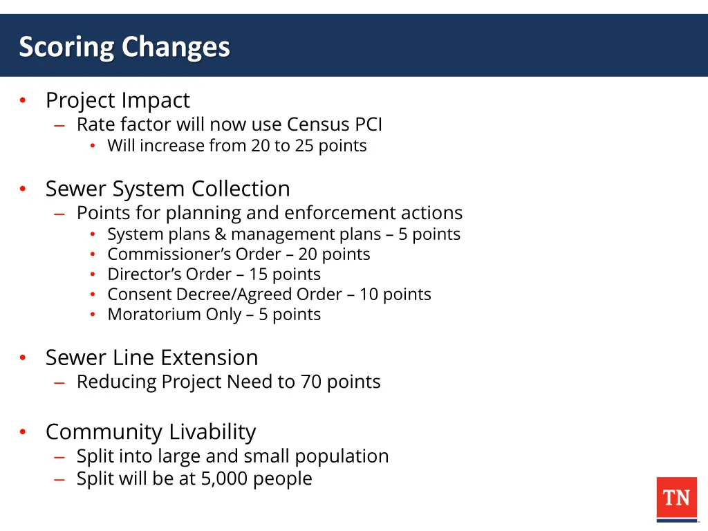 scoring changes
