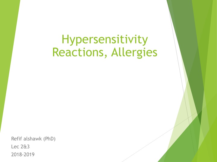 hypersensitivity reactions allergies