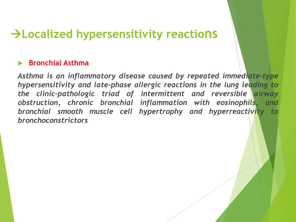 localized hypersensitivity reactio ns