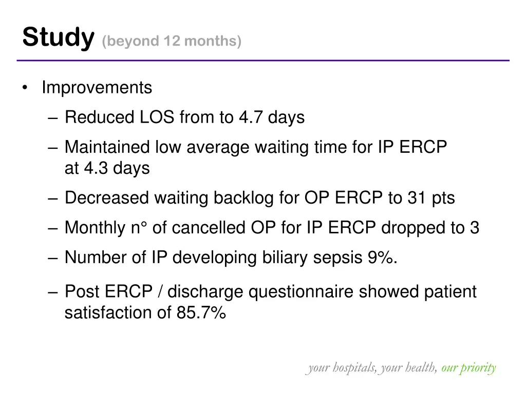 study beyond 12 months