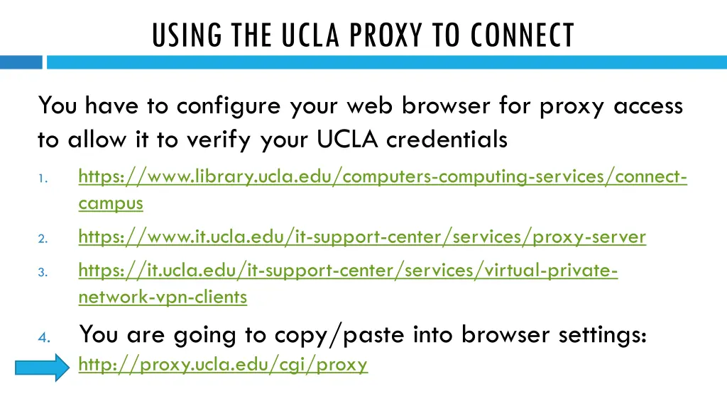using the ucla proxy to connect