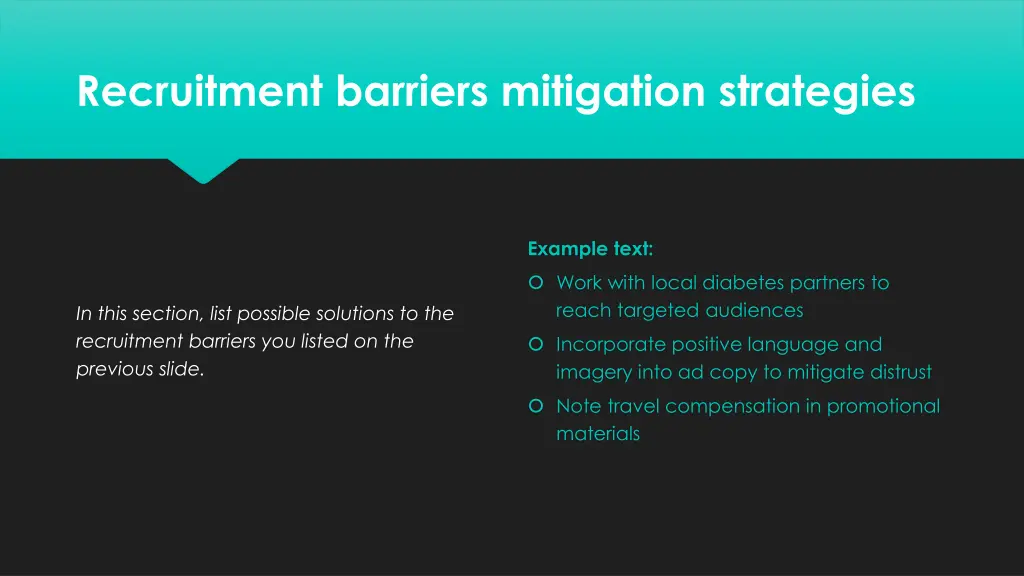 recruitment barriers mitigation strategies